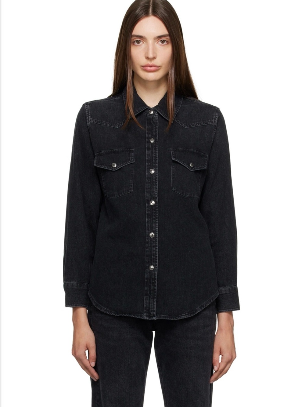 AGOLDE Black Glinda Denim Shirt L